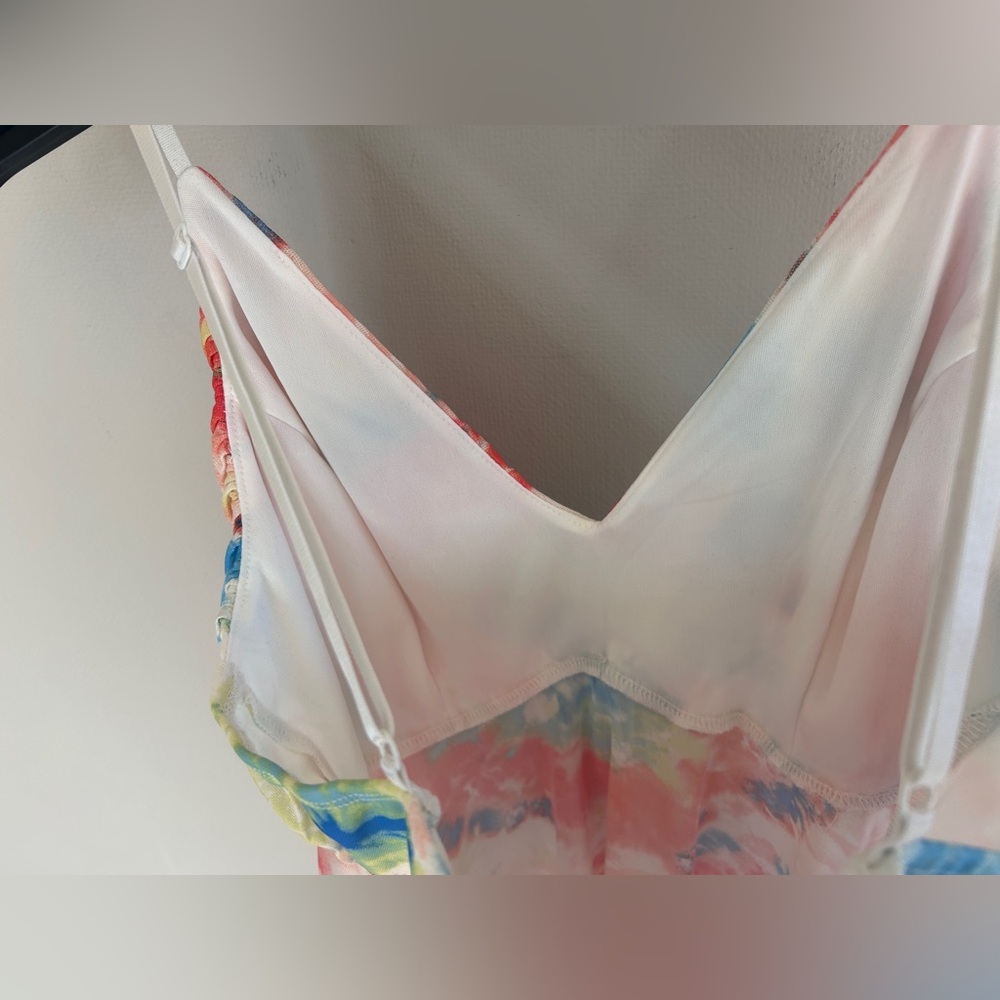 VENUS Y2K Babydoll Sheer Mesh Asymmetric Fairy Cami Coquette Tie Dye Boho Size M - Picture 9 of 12